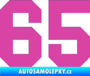 Samolepka Startovní číslo 65 růžová