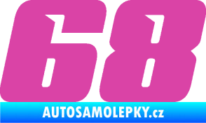 Samolepka Startovní číslo 68 typ 6 růžová