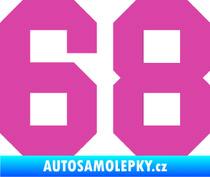 Samolepka Startovní číslo 68 růžová
