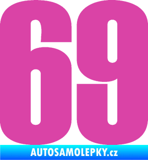 Samolepka Startovní číslo 69 typ 2        růžová