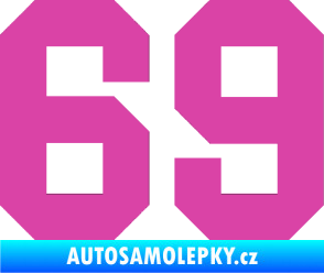 Samolepka Startovní číslo 69 růžová