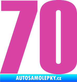 Samolepka Startovní číslo 70 typ 2         růžová