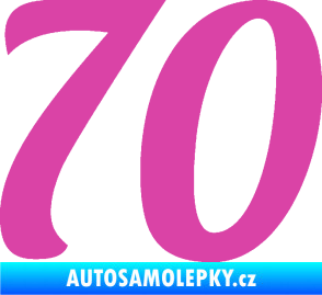 Samolepka Startovní číslo 70 typ 3  růžová
