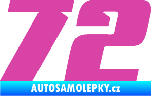 Samolepka Startovní číslo 72 typ 6 růžová