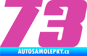 Samolepka Startovní číslo 73 typ 6 růžová