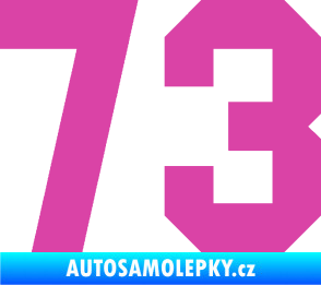 Samolepka Startovní číslo 73 růžová