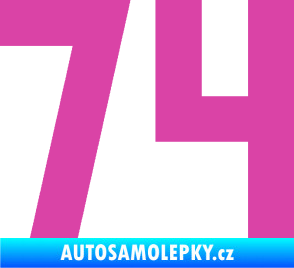 Samolepka Startovní číslo 74 růžová