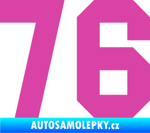 Samolepka Startovní číslo 76 růžová