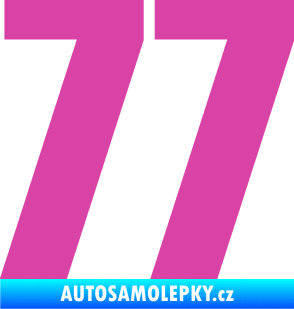 Samolepka Startovní číslo 77 typ 2        růžová
