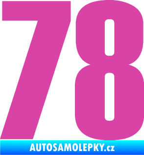 Samolepka Startovní číslo 78 typ 2         růžová