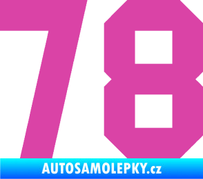 Samolepka Startovní číslo 78 růžová