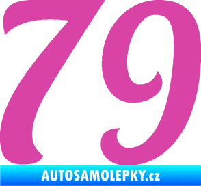 Samolepka Startovní číslo 79 typ 3   růžová