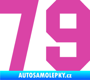 Samolepka Startovní číslo 79 růžová