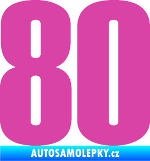 Samolepka Startovní číslo 80 typ 2           růžová