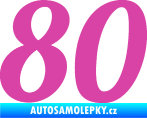 Samolepka Startovní číslo 80 typ 3   růžová