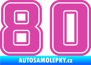 Samolepka Startovní číslo 80 typ 5 růžová