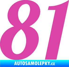 Samolepka Startovní číslo 81 typ 3   růžová