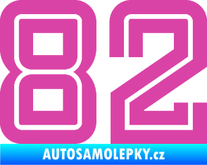 Samolepka Startovní číslo 82 typ 7 růžová
