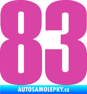 Samolepka Startovní číslo 83 typ 2   růžová