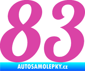 Samolepka Startovní číslo 83 typ 3   růžová