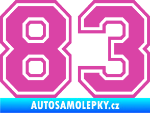 Samolepka Startovní číslo 83 typ 4 růžová