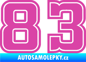 Samolepka Startovní číslo 83 typ 5 růžová