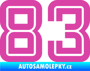 Samolepka Startovní číslo 83 typ 7 růžová