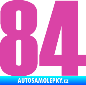 Samolepka Startovní číslo 84 typ 2    růžová