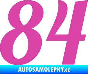 Samolepka Startovní číslo 84 typ 3  růžová