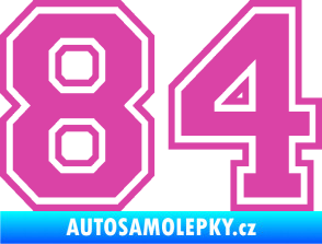 Samolepka Startovní číslo 84 typ 4 růžová