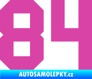 Samolepka Startovní číslo 84 růžová