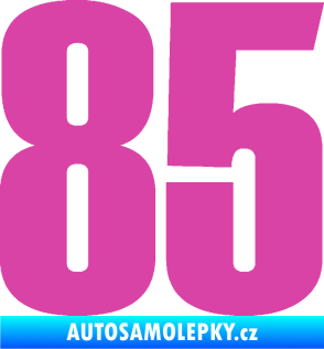 Samolepka Startovní číslo 85 typ 2     růžová