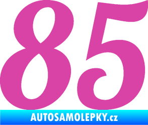 Samolepka Startovní číslo 85 typ 3   růžová