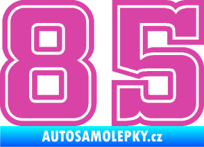 Samolepka Startovní číslo 85 typ 5 růžová