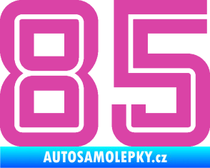 Samolepka Startovní číslo 85 typ 7 růžová
