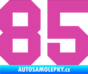 Samolepka Startovní číslo 85 růžová