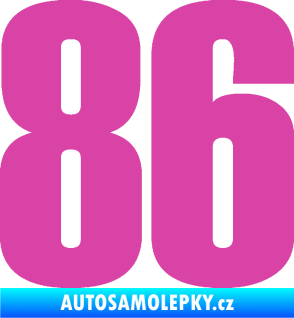 Samolepka Startovní číslo 86 typ 2      růžová