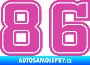 Samolepka Startovní číslo 86 typ 5 růžová