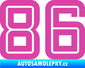 Samolepka Startovní číslo 86 typ 7 růžová