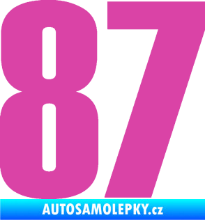 Samolepka Startovní číslo 87 typ 2       růžová