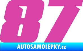 Samolepka Startovní číslo 87 typ 6 růžová