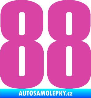 Samolepka Startovní číslo 88 typ 2        růžová
