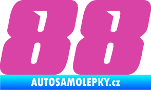 Samolepka Startovní číslo 88 typ 6 růžová