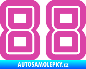 Samolepka Startovní číslo 88 typ 7 růžová