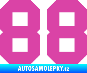 Samolepka Startovní číslo 88 růžová