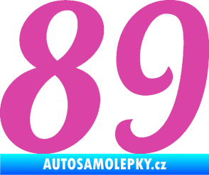 Samolepka Startovní číslo 89 typ 3  růžová