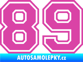 Samolepka Startovní číslo 89 typ 4 růžová