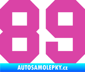 Samolepka Startovní číslo 89 růžová