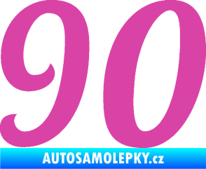 Samolepka Startovní číslo 90 typ 3   růžová