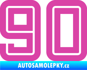 Samolepka Startovní číslo 90 typ 7 růžová